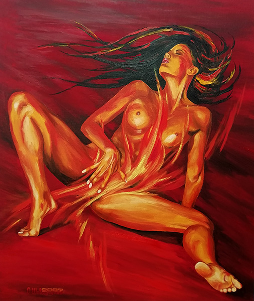 Lady in red,  художник Олег Шовкуненко