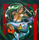 Lady in green, картина художника О. Шовкуненко